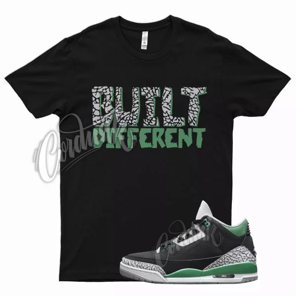 Black BUILT T Shirt for Air J1 3 Pine Green Cement Grey White Stadium Noble Jezsport.com