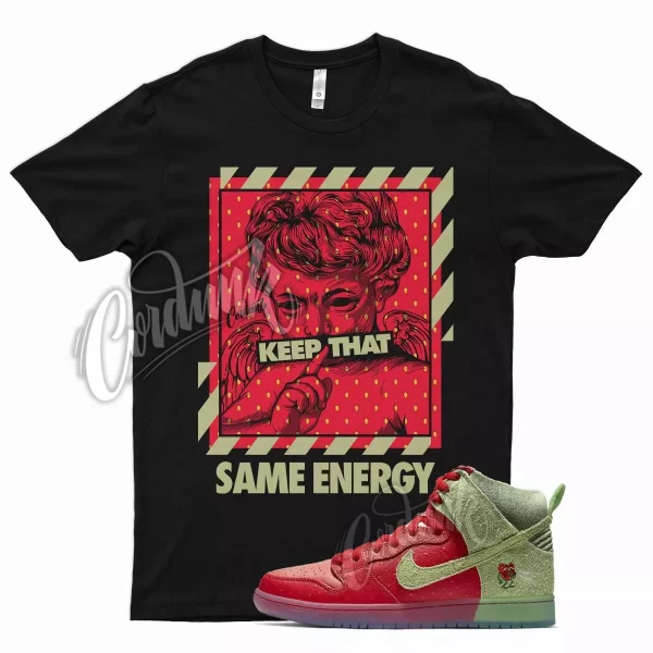 Black ENERGY T Shirt for N Dunk High Strawberry Cough Red Green Jezsport.com