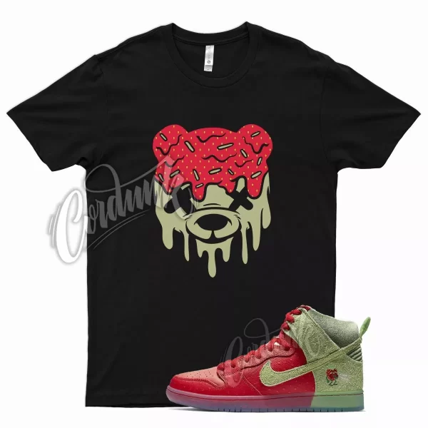 Black DRIPPY T Shirt for N Dunk High Strawberry Cough Red Green Jezsport.com