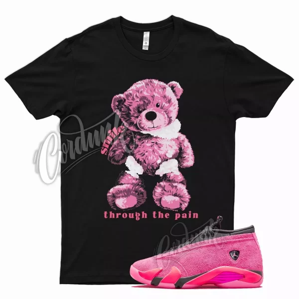 Black SMILE T Shirt for Air J1 14 Shocking Pink Hyper Racer Punch Vivid Jezsport.com