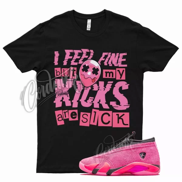 Black SICK V2 T Shirt for Air J1 14 Shocking Pink Hyper Racer Punch Vivid Jezsport.com