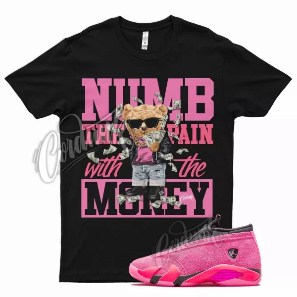 Black NUMB T Shirt for Air J1 14 Shocking Pink Hyper Racer Punch Vivid Jezsport.com