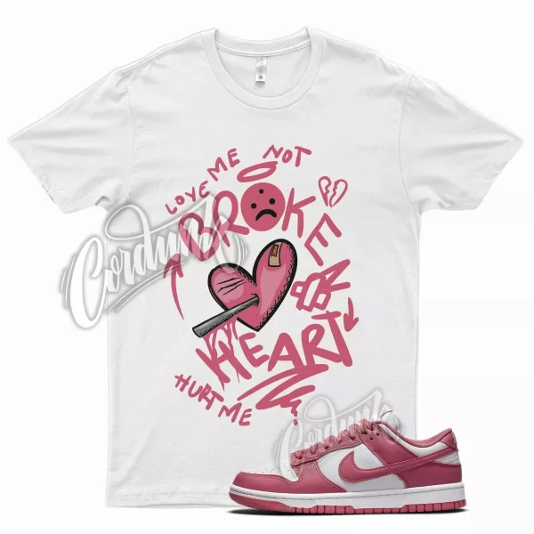 White BROKEN T Shirt for N Dunk Low Archeo Pink Salt Punch Very Berry Jezsport.com