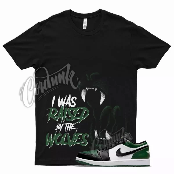 Black WOLVES T Shirt for Air J1 1 Green Toe Noble Pine Atlanta Plus Oregon Jezsport.com