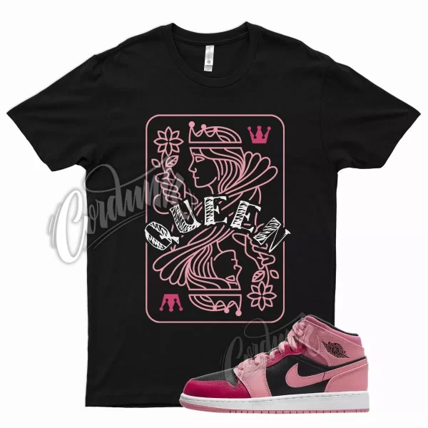 Black QUEEN T Shirt for Air J1 1 Coral Chalk Rush Pink Black Berry Punch Jezsport.com