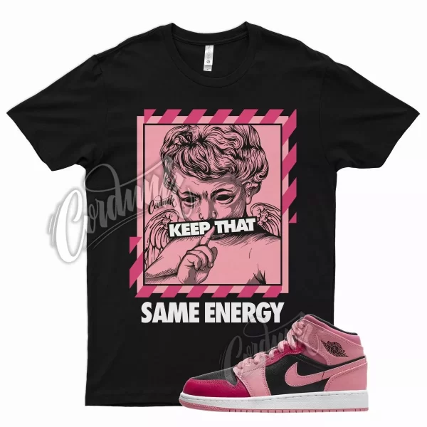 Black ENERGY T Shirt for Air J1 1 Coral Chalk Rush Pink Black Berry Punch Jezsport.com