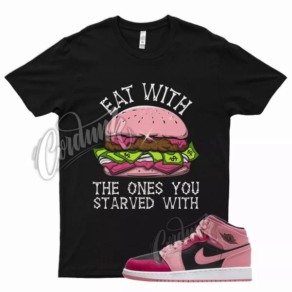 Black EAT T Shirt for Air J1 1 Coral Chalk Rush Pink Black Berry Punch Jezsport.com