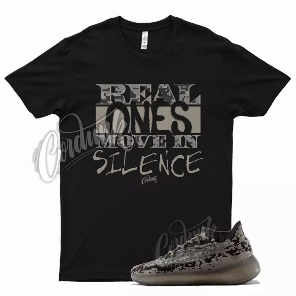 Black REAL T Shirt for YZ Boost 380 Stone Salt Slate Brown Jezsport.com