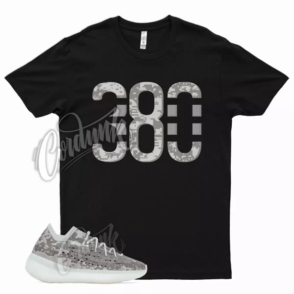 Black 380 T Shirt for YZ Boost 380 Pyrite Grey Stone Salt 350 500 700 Jezsport.com