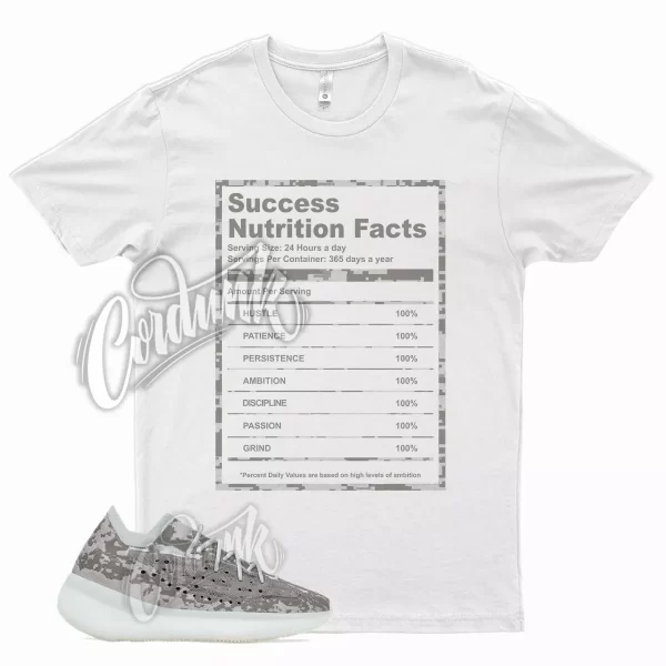 White SUCCESS T Shirt for YZ Boost 380 Pyrite Grey Stone Salt 350 500 700 Jezsport.com