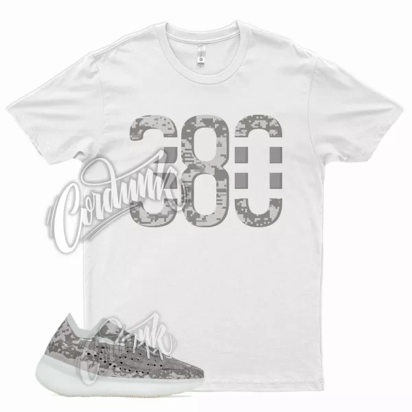 White 380 T Shirt for YZ Boost 380 Pyrite Grey Stone Salt 350 500 700 Jezsport.com