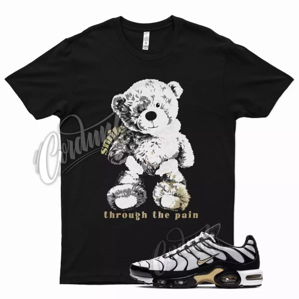 Black SMILE T Shirt for Air Max Plus White Metallic Gold Vapormax DMP 1 Jezsport.com