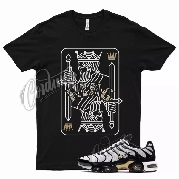 Black KING T Shirt for N Air Max Plus White Metallic Gold Vapormax DMP 1 Jezsport.com