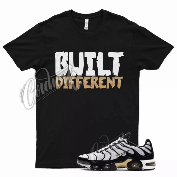 Black BUILT T Shirt for Air Max Plus White Metallic Gold Vapormax DMP 1 Jezsport.com