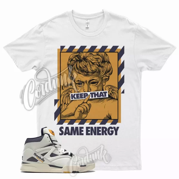 White ENERGY T Shirt for Omnizone ll 2 Bright Ochre Vector Navy Jezsport.com