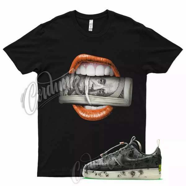 Black ROLL T Shirt for N Air Force 1 Experimental Halloween Orange Jezsport.com