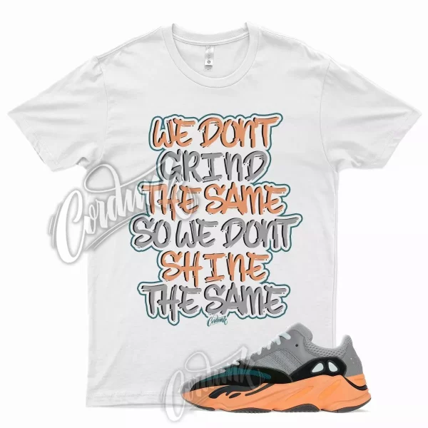 White GRIND T Shirt for YZ Boost 700 Wash Orange 350 380 500 Wave Runner Jezsport.com