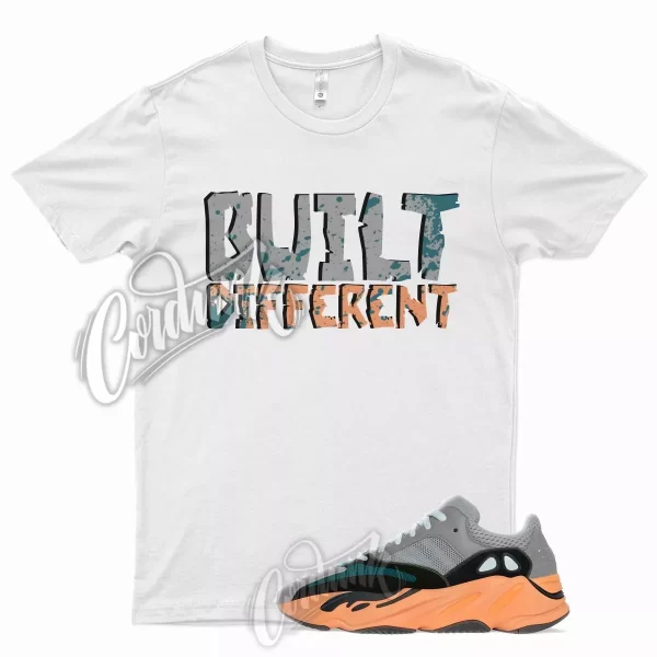 White BUILT T Shirt for YZ Boost 700 Wash Orange 350 380 500 Wave Runner Jezsport.com