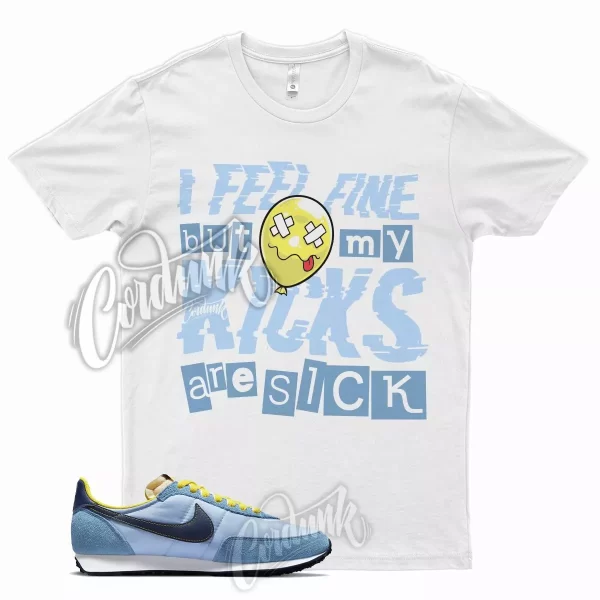 White SICK V2 T Shirt for N Waffle Trainer 2 Psychic Blue Yellow Strike Void Jezsport.com