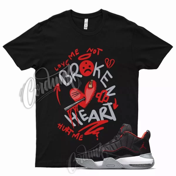 Black BROKEN T Shirt for J1 Stay Loyal White Wolf Grey Chile Red 12 Jezsport.com