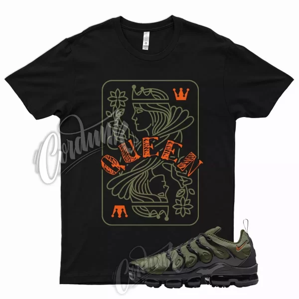 QUEEN T Shirt for N VaporMax Plus Olive Green Orange Sequoia Cactus Jack 6 Jezsport.com