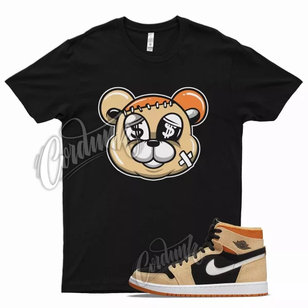 Black STITCH T Shirt for Air J1 1 Zoom Comfort Pumpkin Spice Orange Light Jezsport.com