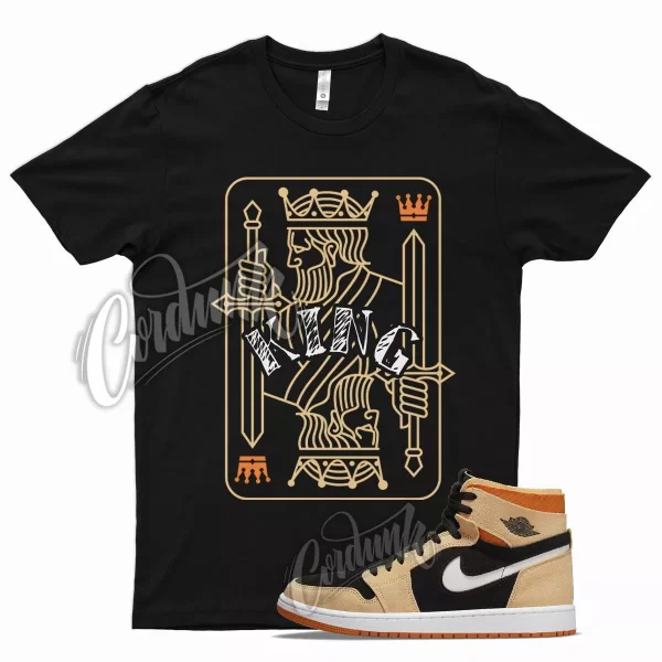 Black KING T Shirt for Air J1 1 Zoom Comfort Pumpkin Spice Orange Light Jezsport.com