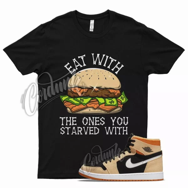 Black EAT T Shirt for Air J1 1 Zoom Comfort Pumpkin Spice Orange Light Jezsport.com