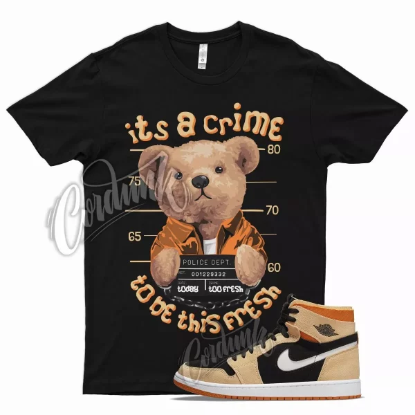 Black CRIME T Shirt for Air J1 1 Zoom Comfort Pumpkin Spice Orange Light Jezsport.com