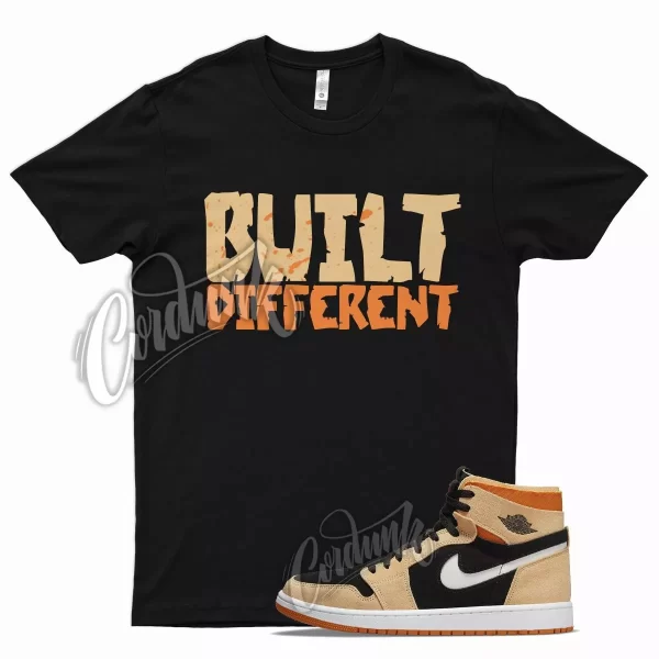 Black BUILT T Shirt for Air J1 1 Zoom Comfort Pumpkin Spice Orange Light Jezsport.com