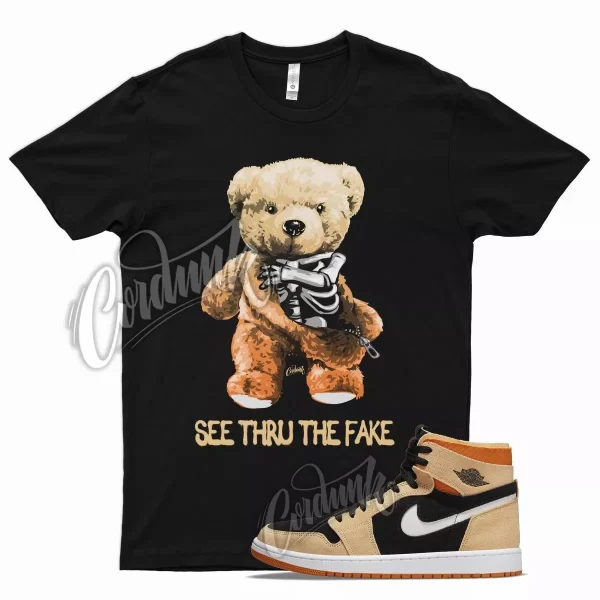 Black THRU T Shirt for Air J1 1 Zoom Comfort Pumpkin Spice Orange Light Jezsport.com