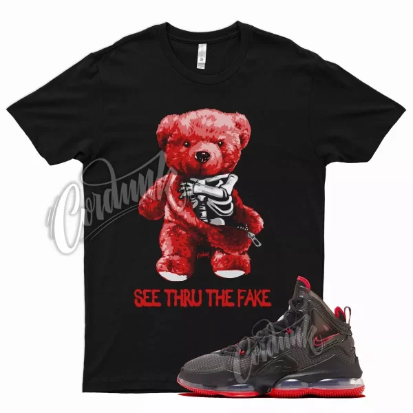 Black THRU T Shirt for N Lebron 19 Bred Red 2021 Release Gym Varsity Jezsport.com