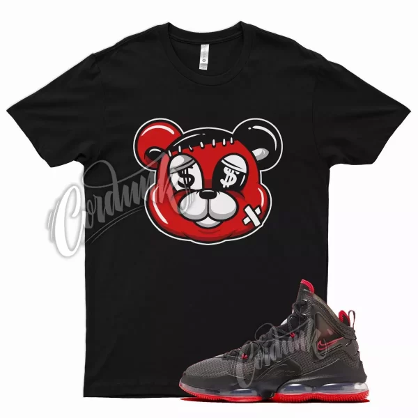 Black STITCH T Shirt for N Lebron 19 Bred Red 2021 Release Gym Varsity Jezsport.com