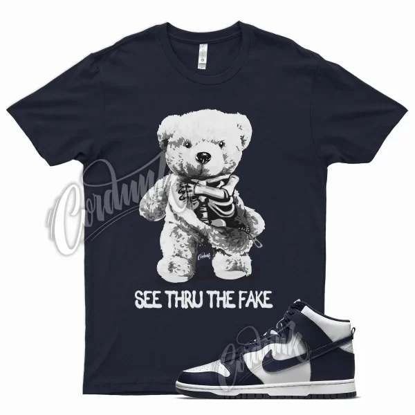 Navy THRU T Shirt for N Dunk High Midnight Navy Dark Blue White Obsidian Jezsport.com