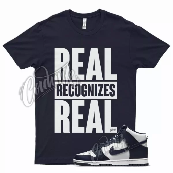 Navy RRR T Shirt for N Dunk High Midnight Navy Dark Blue White Obsidian Jezsport.com