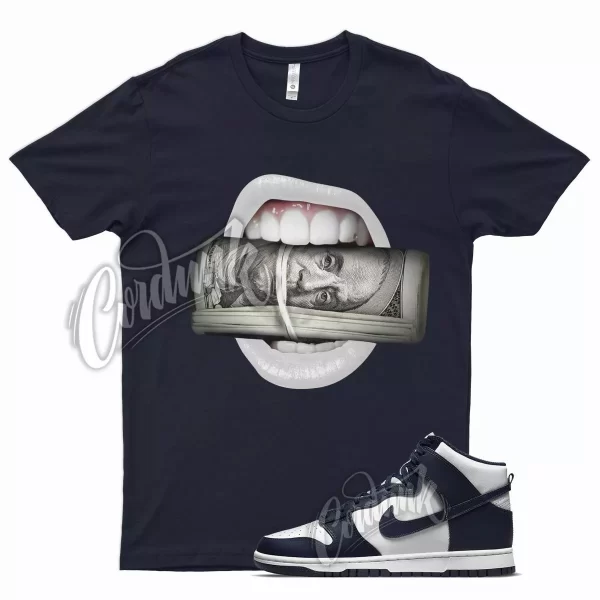 Navy ROLL T Shirt for N Dunk High Midnight Navy Dark Blue White Obsidian Jezsport.com