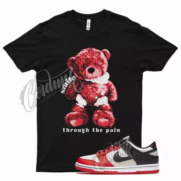 Black SMILE T Shirt for N Dunk Low EMB Diamond Anniversary Chile Red Sail Jezsport.com