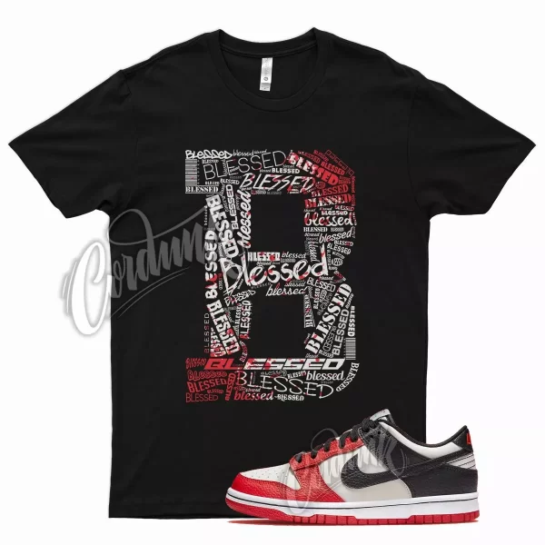 Black BLESSED T Shirt for N Dunk Low EMB Diamond Anniversary Chile Red Sail Jezsport.com