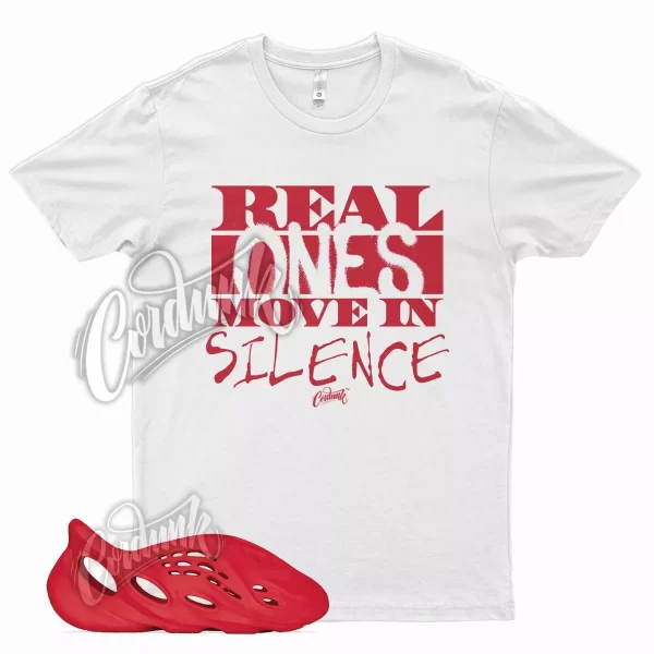 White REAL T Shirt for YZ Foam Runner Vermilion YZY RNNR Vermillion Red Jezsport.com