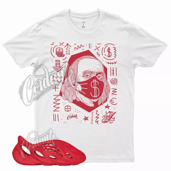 White BF T Shirt for YZ Foam Runner Vermilion YZY RNNR Vermillion Red Jezsport.com