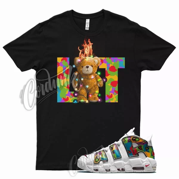 Black LIT Shirt for N Air More Uptempo Peace Love University Gold Jezsport.com