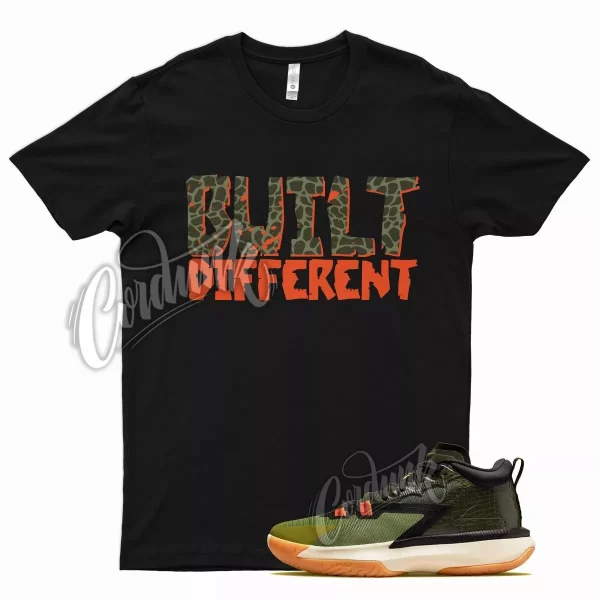 Black BUILT T Shirt for J1 Zion 1 Let's Dance Carbon Green Asparagus Orange Jezsport.com