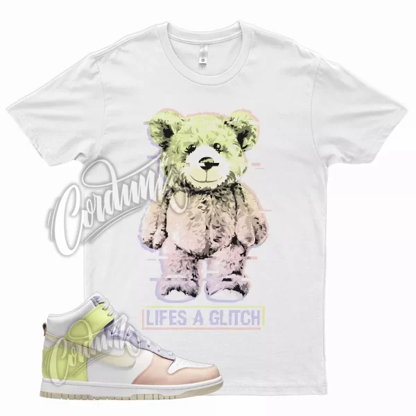 White GLITCH T Shirt for N Dunk Lemon Twist Lavender Pink Crimson Cashmere Jezsport.com