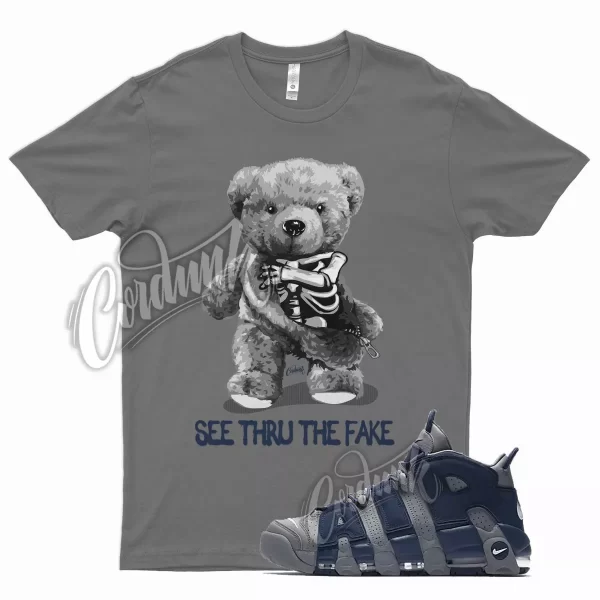 Grey THRU Shirt for N Air More Uptempo 96 Cool Midnight Navy Georgetown Blue Jezsport.com