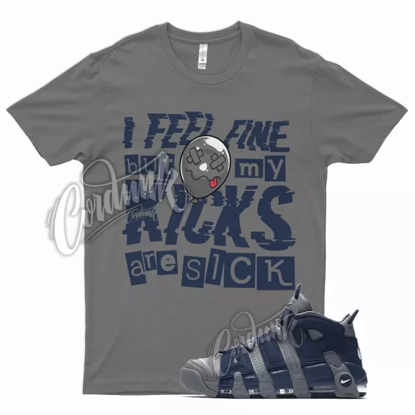 Grey SICK V2 Shirt for N Air More Uptempo 96 Cool Midnight Navy Georgetown Jezsport.com