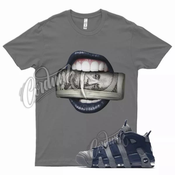 Grey ROLL Shirt for N Air More Uptempo 96 Cool Midnight Navy Georgetown Blue Jezsport.com