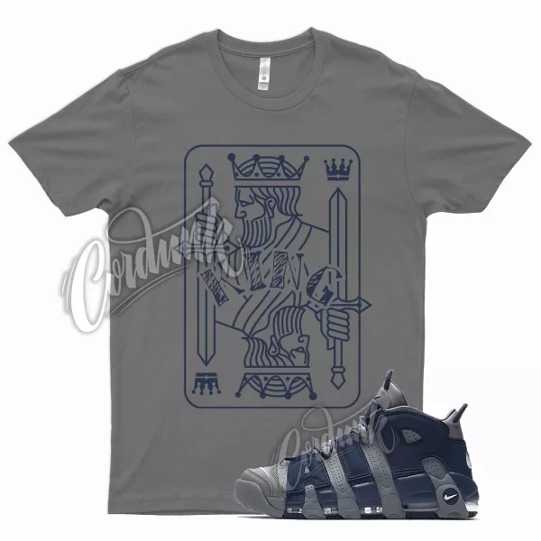 Grey KING Shirt for N Air More Uptempo 96 Cool Midnight Navy Georgetown Blue Jezsport.com