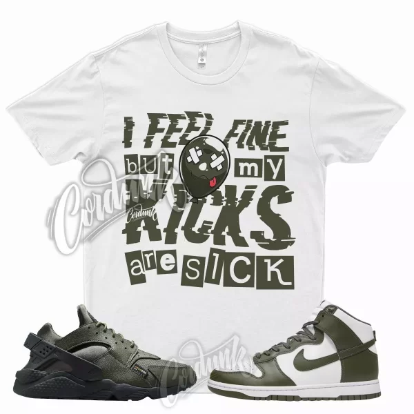 White SICK V2 T Shirt for N Dunk High Cargo Khaki Huarache Cordura Force 1 90 Jezsport.com