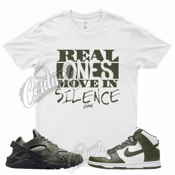 White REAL T Shirt for N Dunk High Cargo Khaki Huarache Cordura Force 1 90 Jezsport.com