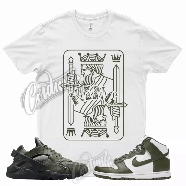 White KING T Shirt for N Dunk High Cargo Khaki Huarache Cordura Force 1 90 Jezsport.com